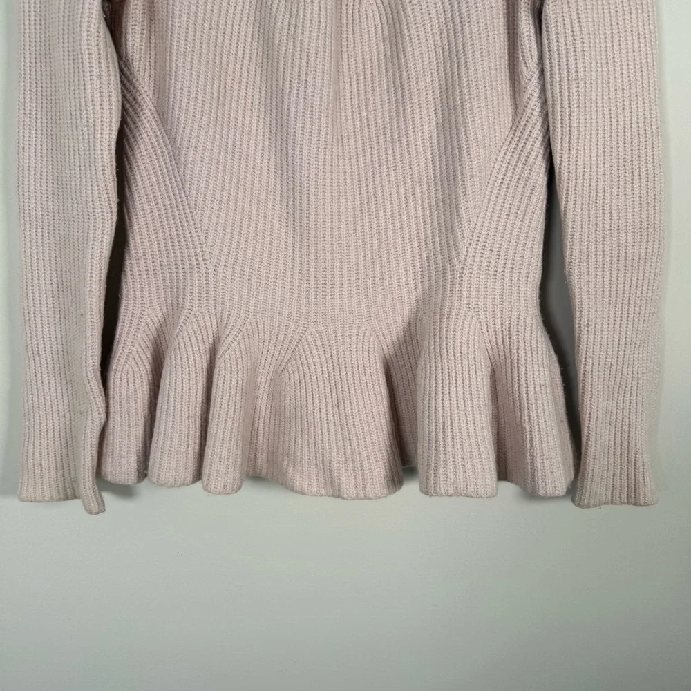 Ted Baker London Wool Blend Knit Peplum Pullover Sweater Shirt Blush Pink Size 2